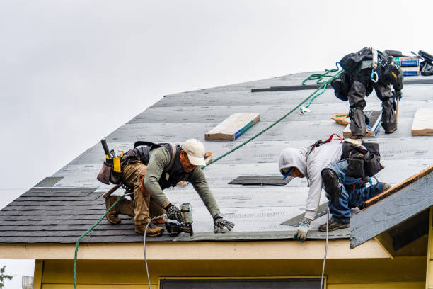 Professional Gutter Installation technician working in Chicopee, MA